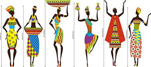 Studio Curate Large Size Wall Sticker for Living Room, Bedroom, Hall, Kitchen Decor | African Tribal Women| PVC Vinyl | Pack of 1 (79cm x 51cm) - Home Decor Lo