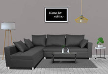 Load image into Gallery viewer, Adorn India Straight Line L Shape Sofa (Left Side Handle)(Dark Grey) - Home Decor Lo