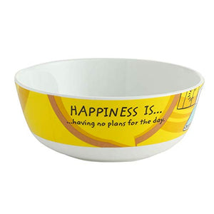 Clay Craft Ceramic Happiness is Snack/Cereal Bowl, Multicolour, Set of 4 - Home Decor Lo