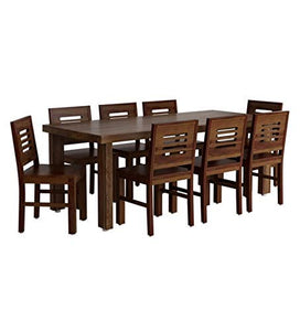 Hariom Handicraft KendalWood Furniture Sheesham Wood 8 Seater Dining Table Set with Chairs (Walnut Finish) - Home Decor Lo
