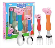 Load image into Gallery viewer, Meru Deals Peppa Pig Spoon and Fork Set for Kids - Home Decor Lo