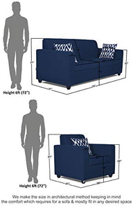 Adorn India Rio Highback 3-1-1 5 Seater Sofa Set (Blue) - Home Decor Lo
