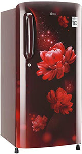 LG 190 L 4 Star Inverter Direct-Cool Single Door Refrigerator (GL-B201ASCY, Scarlet Charm) - Home Decor Lo