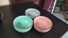 Load image into Gallery viewer, Separate Way Ceramic Soup/Dessert Bowl 400 Ml, 5.3 Inch Diameter Comes with Pink,Green,Light Gray Set of 3 - Home Decor Lo