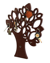 Load image into Gallery viewer, Art Window Tree Key Wall Holder || Wooden Key Holder || Decorative Key Hanger (Brown) - Home Decor Lo