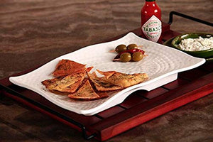 REYIN Melamine Table Serving Platter (White) - Home Decor Lo