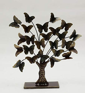 Vedas Exports Iron Paddy Butterflies Tree Showpiece (Multi_4.5 Inch X 19 Inch X 21 Inch) - Home Decor Lo