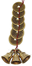 Load image into Gallery viewer, Plusvalue Feng Shui Vastu Chinese 3 Bell &amp; 6 Chinese Coins Home Office Main Entrance Door Hanging (6 x 3.8 x 26 cm, Multicolour) - Home Decor Lo