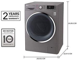 LG 10.5 kg Inverter Wi-Fi Fully-Automatic Front Loading Washing Machine (F4J8JSP2S, Stone Silver, Inbuilt Heater) - Home Decor Lo