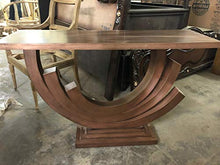 Load image into Gallery viewer, Venetian Image Wooden Antique Finish Curved Designed Mirror Console Table