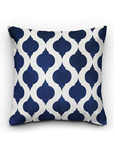 Load image into Gallery viewer, Story@Home Printed Cotton Decorative Cushion Covers (16 X 16 Inches) Set of 5, Navy Blue and White - Home Decor Lo