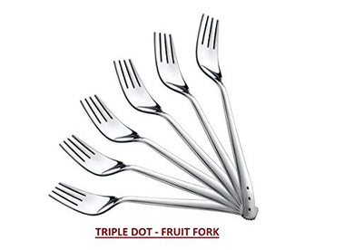 Shapes Stainless Steel Fruit Fork(White)-Pack of 12 - Home Decor Lo