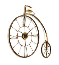Load image into Gallery viewer, Jota Rajasthani Handicraft Iron Cycle Wall Clock Designer Cycle Wall Clock | Wall Mounted Hanging Bicycle Showpiece Gift Clocks | (38 x 1 x 30 Inches) (Gold, Bronze); 564 - Home Decor Lo