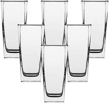 Load image into Gallery viewer, Satvikaya Crystal Clear Glass Elegant Drinking Cups for Water Wine Juice Beer Cocktails and Mixed Drinks Heavy Duty Square Bottom for Bars Restaurants,Kitchen,Home 320-ML (Set of 6) - Home Decor Lo