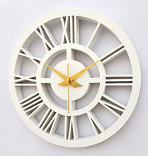 Load image into Gallery viewer, Smart Art Wood Carving Wood Wall Clock (30 x 2.5 x 30 cm, White) - Home Decor Lo
