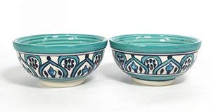 HS HINDUSTANI SAUDAGAR Ceramic Hand Painted Multipurpose Large Bowls Set of 2 (Dishwasher & Microwave Safe) ) 470 ML , Green - Home Decor Lo