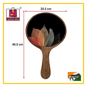 PapyrusBolsys - Wooden Khatiya Platter Printed - Design 002 - Set of 4 Pcs. - Multicolor - Home Decor Lo