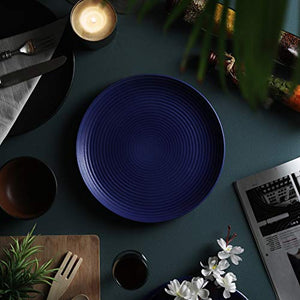 Tatvam Homes Handmade Organic Ceramic Full Dinner Plates - Dandelion and Daffodil (10 inches, Set of 6) - Home Decor Lo
