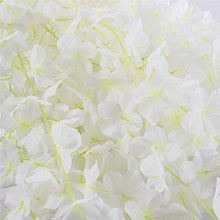 Load image into Gallery viewer, SHIMMER Pack 3.6 Feet Artificial Wisteria Vine Ratta Hanging Garland Silk Flowers String Home Party Wedding Decor ( White, Set of 8) - Home Decor Lo