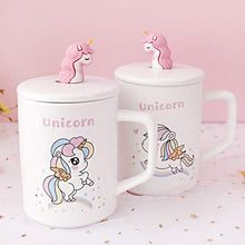 Load image into Gallery viewer, Zesta Cute 3D Ceramic Unicorn Coffee and Tea Cup/Mug with Lid and Spoon - Home Decor Lo
