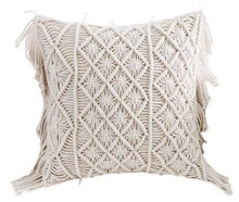 Load image into Gallery viewer, PartyStuff Knitted Cushion Cover Cotton Macrame 16 inch Hand-Woven Living Room, Sofa, Decorative Throw Square Pillow Cover - Home Decor Lo