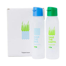 Load image into Gallery viewer, Tupperware Cool n Chic, Save Earth Save Sea Plastic Bottle, 500ml, Set of 2, Green, Blue - Home Decor Lo