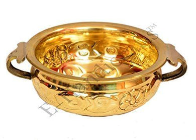 E-Handicrafts Brass Handcrafted Urli Bowl (Gold_6 Inch X 2.5 Inch) - Home Decor Lo