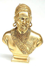 Load image into Gallery viewer, Mohan Jodero Brass Elegant Chatrapati Shivaji Maharaj Statue, Standard, Antique Brass - Home Decor Lo