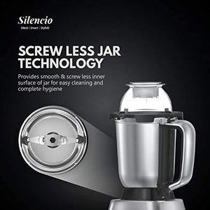 Havells Silencio 4 Jar Mixer Grinder with 5 Patented Technology,HVDC low noise motor,Double Layer Steel Jar,Digital Display with Pre-Set Options,Triple Safety Protection and 2 Litre Jar-Grey Black - Home Decor Lo