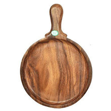 Load image into Gallery viewer, All About Wood Hand Crafted Wooden Pizza Plate/Snack Serving Plate for Kitchen/Home/Café (Sheesham Wood, Brown) - Home Decor Lo