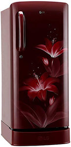 LG 190 L 4 Star Inverter Direct-Cool Single Door Refrigerator (GL-D201ARGY, Ruby Glow, Base Stand with drawer) - Home Decor Lo
