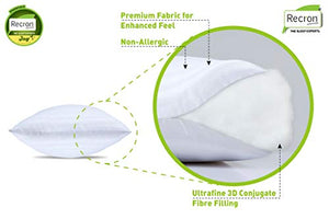 Recron Certified Joy Fibre Cushion - 41 cm x 41 cm, White - Home Decor Lo