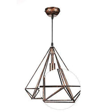 Load image into Gallery viewer, GreyWings Metal Diamond Cadge Hanging Light Pendant Lamp, with E27 Base Cape Bulb Included (Antique Bronze) - Home Decor Lo