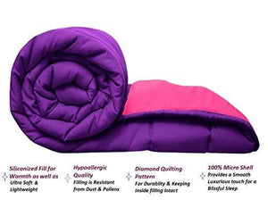 Omoroze Reversible Single Bed Quilt Comforter Blanket -Purple Pink(Soft Microfiber) - Home Decor Lo