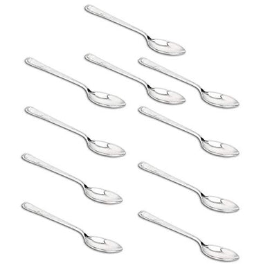 MAA SILVER Plain Spoon Pack of 10 with 60gm Each with 83% Purity - Home Decor Lo
