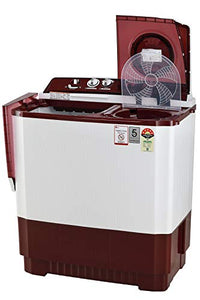 LG 11 kg 5 Star Semi-Automatic Top Loading Washing Machine (P1145SRAZ, Burgundy, Punch + 3) - Home Decor Lo