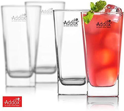 Addox® Crystal Clear Transparent Water and Juice Glasses - Set of 6 - Home Decor Lo