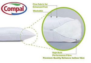 Compal The First and Original and Premium Luxury Plush Gel Bed Pillow for Home Hotel Collection Good for Side and Back Sleeper Cotton Cover Dust Mite Resistant and Hypoallergenic - Queen (2, 16"X24") - Home Decor Lo