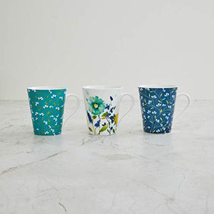 Home Centre Mandarin Floral Print Mugs - Set of 3 - Home Decor Lo