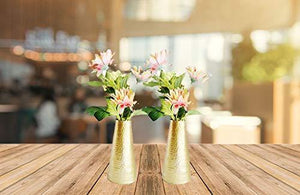 AADIT CRREATION Metal Flower Vase (Gold_9.5 X 9.5 X 20 Cm) - Home Decor Lo