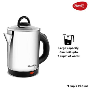 Pigeon by Stovekraft Quartz Kettle with Stainless Steel Body, 1.7 litres with 1500 Watt, boiler for Water, milk, tea, coffee, instant noodles, soup etc - Home Decor Lo