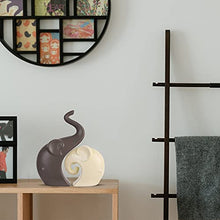 Load image into Gallery viewer, LADROX Lavish Matte Home Décor Elephant Set | Ceramic Figurines - (Set of 2 Piece, Brown Cream)