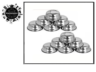 King International Stainless Steel Mini Sauce Bowls, 6 cm, Silver, 12 Piece - Home Decor Lo
