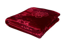 Load image into Gallery viewer, EVERDECOR Balaji Creations Blanket Single Bed (150cms x 225cms) Embossed-Maroon 1.5kg (63x90) Solid Colour Ultra Soft Floral Mink Heavy Winter Blanket - Home Decor Lo