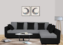 Load image into Gallery viewer, Adorn India Rio Decent L Shape 5 Seater coner Sofa Set (Right Side Handle) (Grey &amp; Black) - Home Decor Lo