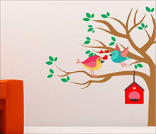 Load image into Gallery viewer, Ghar Kraft Presents Love Birds On Tree Wall Sticker for Living Room, Bedroom, Home (PVC Vinyl, 122 cm x 122 cm, Multicolor) - Home Decor Lo