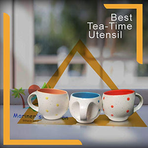 MARINER'S CREATION Ceramic Tea Cup - 6 Pieces, Multicolour - Home Decor Lo