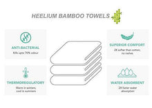 Load image into Gallery viewer, Heelium Bamboo Bath &amp; Swim Towel, Ultra Soft, Super Absorbent, Antibacterial, 600 GSM, 55 inch x 27 inch, Pack of 2 (Blue,Teal) - Home Decor Lo