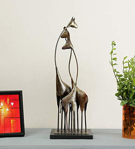 Vedas Exports Multicolour Metal & MDF Giraffe Set Figurine Showpiece Home Decor (Size 6.3 x 21 inches) - Home Decor Lo