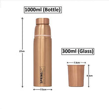 Load image into Gallery viewer, SPRINGWAY - Brand of Happiness® - Copper Neer Classy Pure Copper Water Bottle with Glass, Advanced Leak Proof Protection and Joint Less, Ayurveda and Yoga Health Benefits. (1000ml, 1Unit) - Home Decor Lo